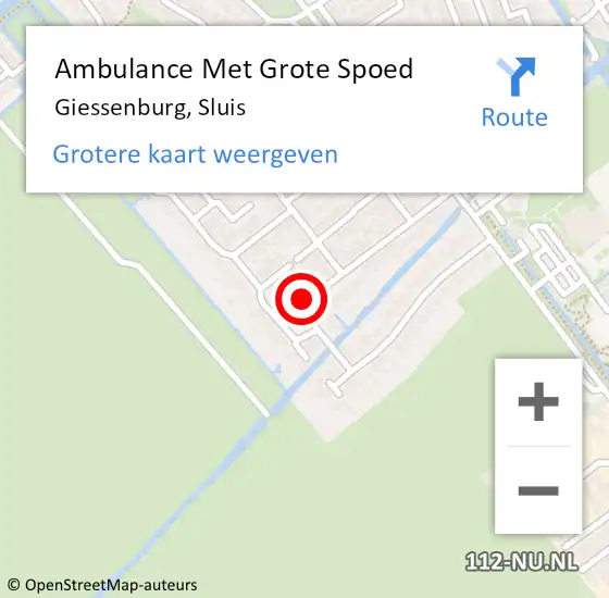 Locatie op kaart van de 112 melding: Ambulance Met Grote Spoed Naar Giessenburg, Sluis op 26 juli 2021 16:56