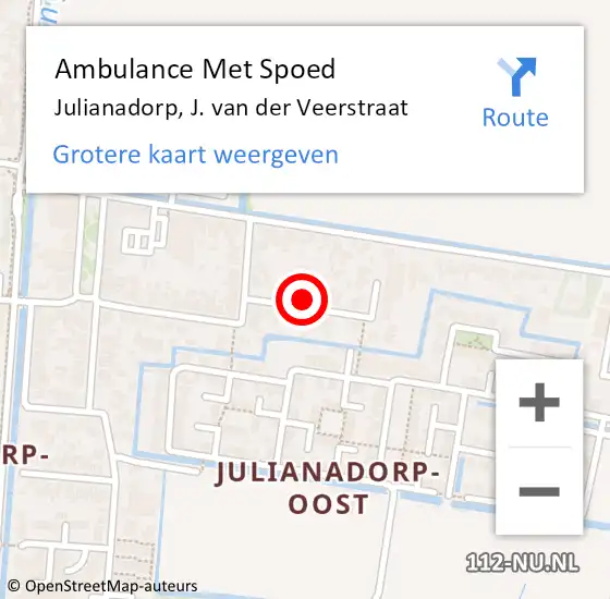 Locatie op kaart van de 112 melding: Ambulance Met Spoed Naar Julianadorp, J. van der Veerstraat op 26 juli 2021 16:57