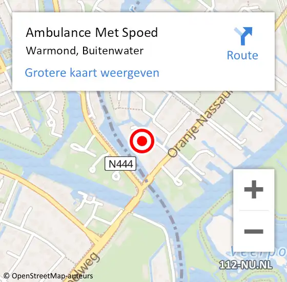 Locatie op kaart van de 112 melding: Ambulance Met Spoed Naar Warmond, Buitenwater op 26 juli 2021 17:08