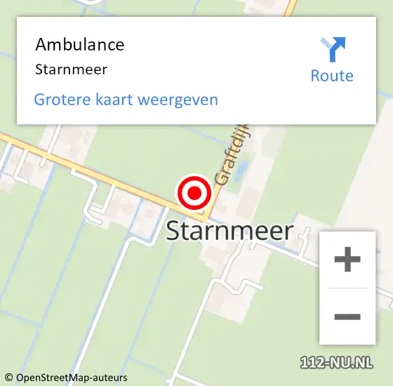 Locatie op kaart van de 112 melding: Ambulance Starnmeer op 26 juli 2021 17:34