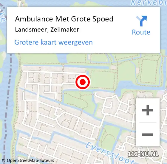 Locatie op kaart van de 112 melding: Ambulance Met Grote Spoed Naar Landsmeer, Zeilmaker op 26 juli 2021 17:43