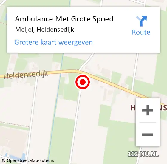 Locatie op kaart van de 112 melding: Ambulance Met Grote Spoed Naar Meijel, Heldensedijk op 26 juli 2021 17:54