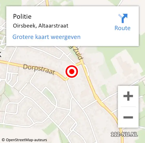 Locatie op kaart van de 112 melding: Politie Oirsbeek, Altaarstraat op 26 juli 2021 18:38