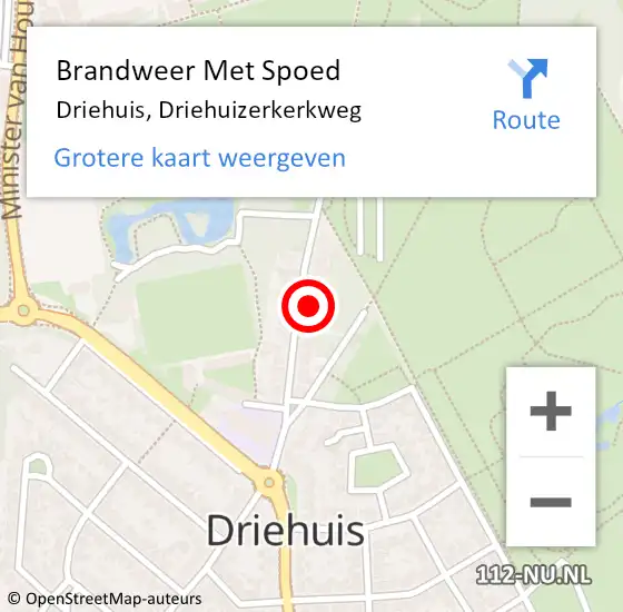 Locatie op kaart van de 112 melding: Brandweer Met Spoed Naar Driehuis, Driehuizerkerkweg op 26 juli 2021 19:00
