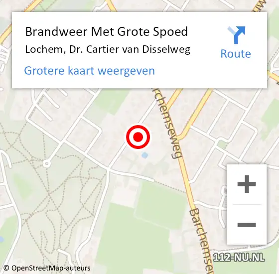 Locatie op kaart van de 112 melding: Brandweer Met Grote Spoed Naar Lochem, Dr. Cartier van Disselweg op 26 juli 2021 19:31