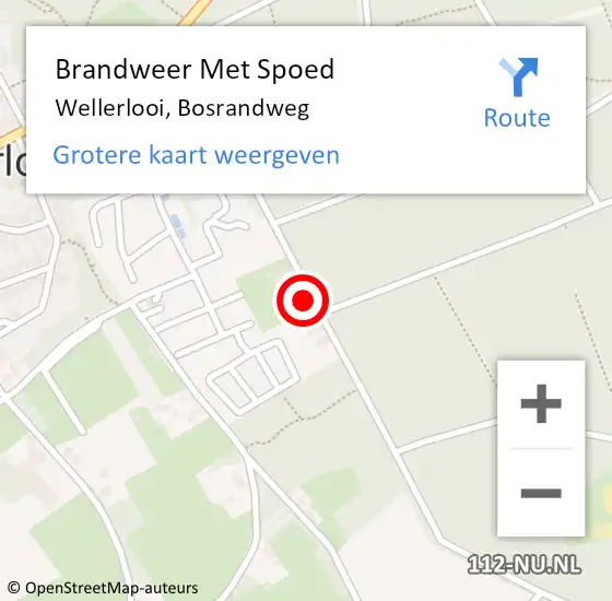 Locatie op kaart van de 112 melding: Brandweer Met Spoed Naar Wellerlooi, Bosrandweg op 26 juli 2021 19:59