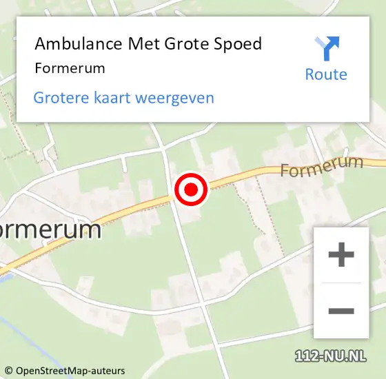 Locatie op kaart van de 112 melding: Ambulance Met Grote Spoed Naar Formerum op 17 juni 2014 18:57