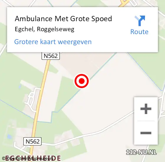 Locatie op kaart van de 112 melding: Ambulance Met Grote Spoed Naar Egchel, Roggelseweg op 26 juli 2021 20:53