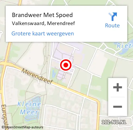 Locatie op kaart van de 112 melding: Brandweer Met Spoed Naar Valkenswaard, Merendreef op 26 juli 2021 21:01