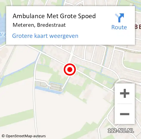 Locatie op kaart van de 112 melding: Ambulance Met Grote Spoed Naar Meteren, Bredestraat op 26 juli 2021 21:30