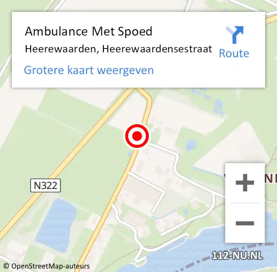 Locatie op kaart van de 112 melding: Ambulance Met Spoed Naar Heerewaarden, Heerewaardensestraat op 26 juli 2021 21:45