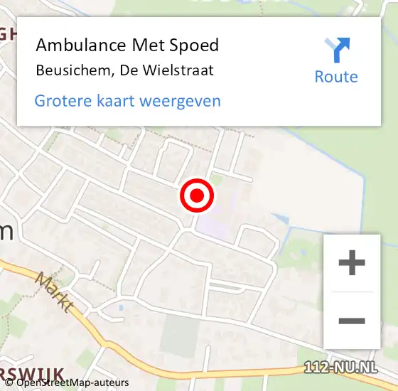 Locatie op kaart van de 112 melding: Ambulance Met Spoed Naar Beusichem, De Wielstraat op 26 juli 2021 22:00