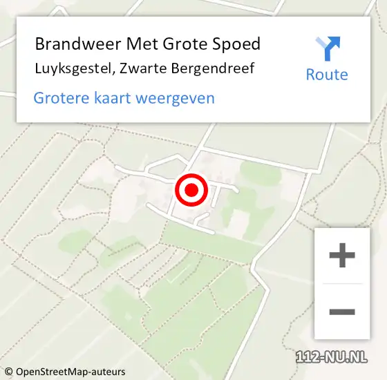 Locatie op kaart van de 112 melding: Brandweer Met Grote Spoed Naar Luyksgestel, Zwarte Bergendreef op 26 juli 2021 22:12