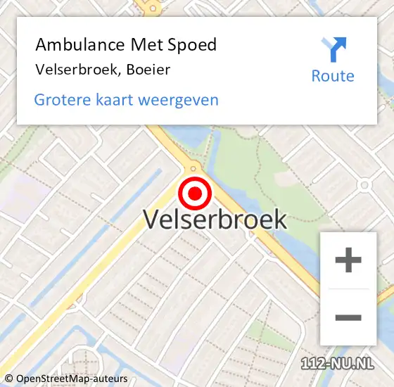 Locatie op kaart van de 112 melding: Ambulance Met Spoed Naar Velserbroek, Boeier op 26 juli 2021 22:18