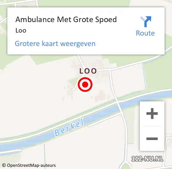 Locatie op kaart van de 112 melding: Ambulance Met Grote Spoed Naar Loo op 26 juli 2021 22:39