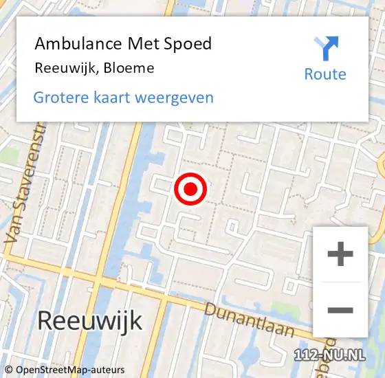 Locatie op kaart van de 112 melding: Ambulance Met Spoed Naar Reeuwijk, Bloeme op 26 juli 2021 22:54