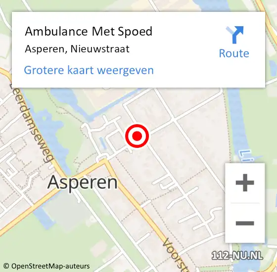 Locatie op kaart van de 112 melding: Ambulance Met Spoed Naar Asperen, Nieuwstraat op 26 juli 2021 22:57