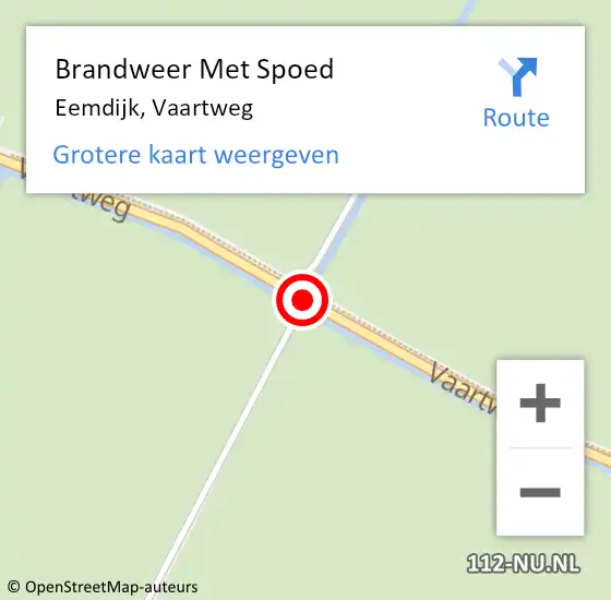 Locatie op kaart van de 112 melding: Brandweer Met Spoed Naar Eemdijk, Vaartweg op 17 juni 2014 19:22