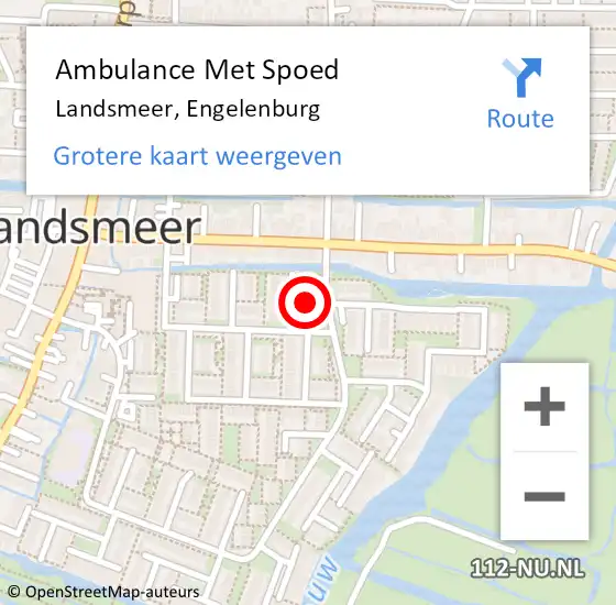 Locatie op kaart van de 112 melding: Ambulance Met Spoed Naar Landsmeer, Engelenburg op 26 juli 2021 23:43