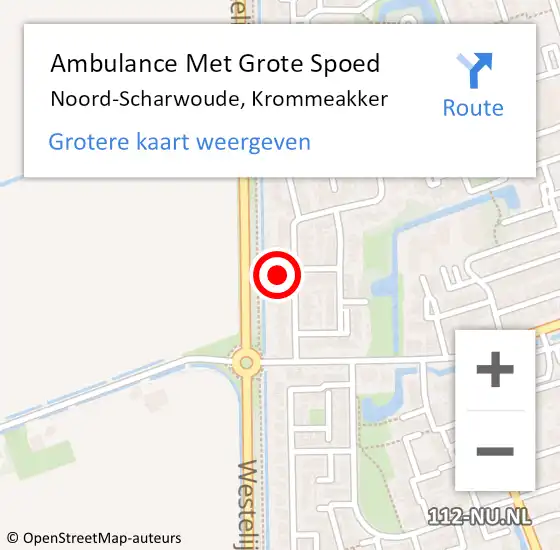 Locatie op kaart van de 112 melding: Ambulance Met Grote Spoed Naar Noord-Scharwoude, Krommeakker op 27 juli 2021 00:49