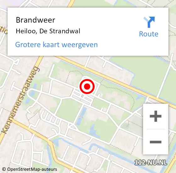 Locatie op kaart van de 112 melding: Brandweer Heiloo, De Strandwal op 27 juli 2021 03:44