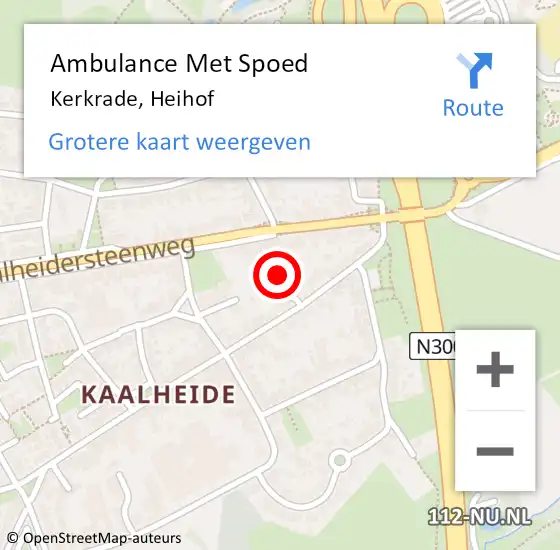 Locatie op kaart van de 112 melding: Ambulance Met Spoed Naar Kerkrade, Heihof op 17 juni 2014 19:50