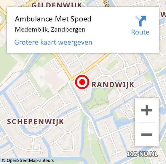 Locatie op kaart van de 112 melding: Ambulance Met Spoed Naar Medemblik, Zandbergen op 27 juli 2021 08:07