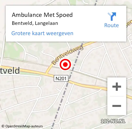 Locatie op kaart van de 112 melding: Ambulance Met Spoed Naar Bentveld, Langelaan op 27 juli 2021 08:10