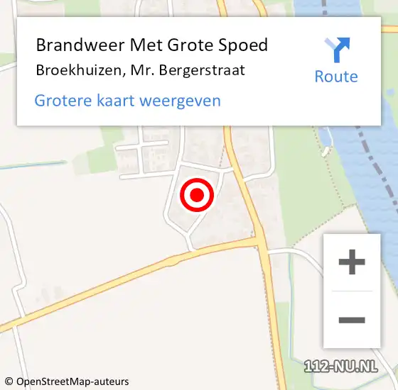 Locatie op kaart van de 112 melding: Brandweer Met Grote Spoed Naar Broekhuizen, Mr. Bergerstraat op 27 juli 2021 08:12