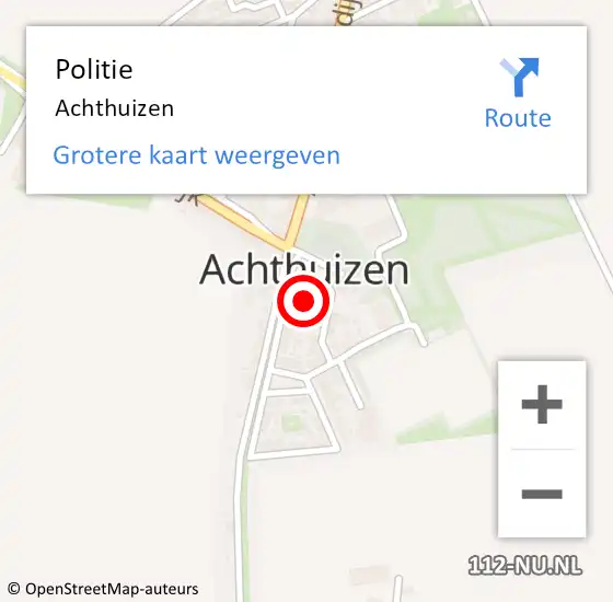 Locatie op kaart van de 112 melding: Politie Achthuizen op 27 juli 2021 08:19