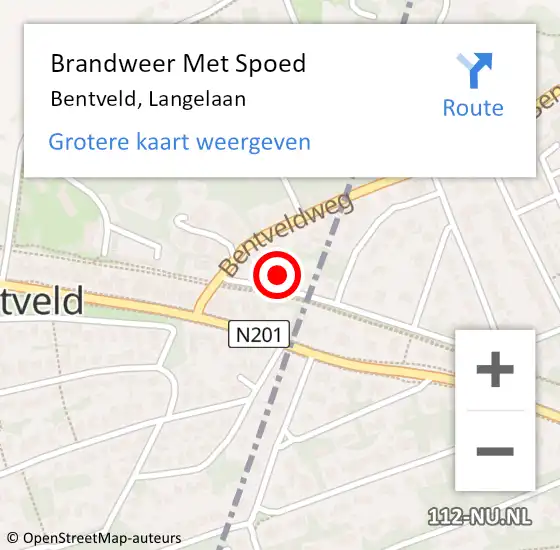 Locatie op kaart van de 112 melding: Brandweer Met Spoed Naar Bentveld, Langelaan op 27 juli 2021 08:35
