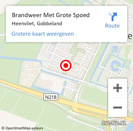 Locatie op kaart van de 112 melding: Brandweer Met Grote Spoed Naar Heenvliet, Gobbeland op 27 juli 2021 08:47