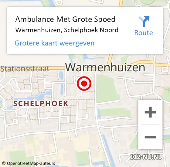 Locatie op kaart van de 112 melding: Ambulance Met Grote Spoed Naar Warmenhuizen, Schelphoek Noord op 27 juli 2021 10:10