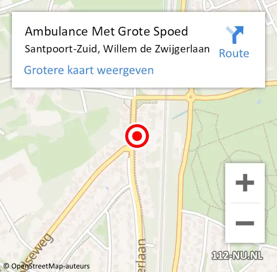 Locatie op kaart van de 112 melding: Ambulance Met Grote Spoed Naar Santpoort-Zuid, Willem de Zwijgerlaan op 27 juli 2021 10:17