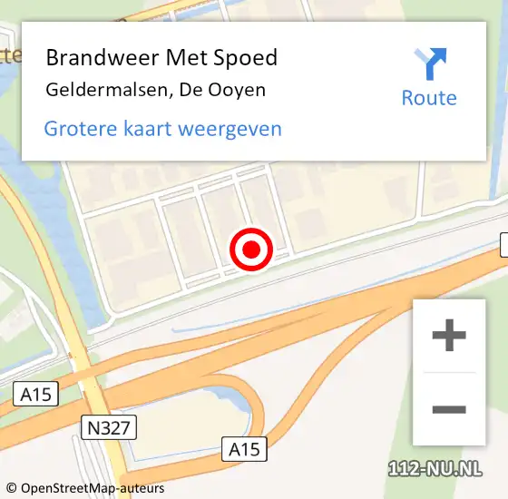 Locatie op kaart van de 112 melding: Brandweer Met Spoed Naar Geldermalsen, De Ooyen op 27 juli 2021 10:21