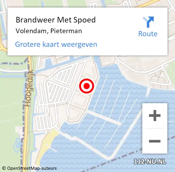 Locatie op kaart van de 112 melding: Brandweer Met Spoed Naar Volendam, Pieterman op 27 juli 2021 10:34