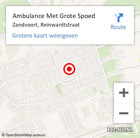 Locatie op kaart van de 112 melding: Ambulance Met Grote Spoed Naar Zandvoort, Reinwardtstraat op 27 juli 2021 10:57