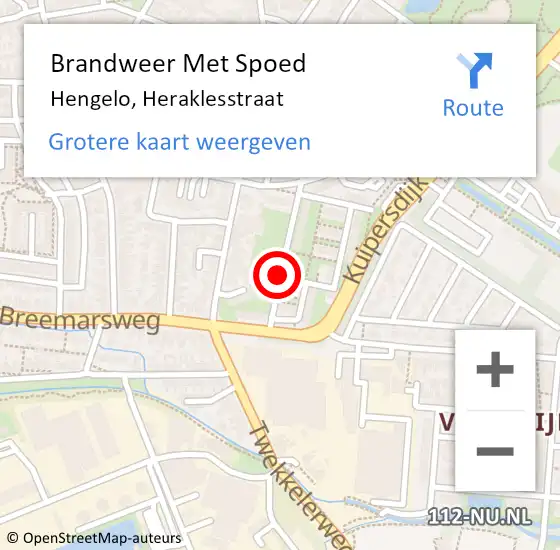 Locatie op kaart van de 112 melding: Brandweer Met Spoed Naar Hengelo Ov, Heraklesstraat op 17 juni 2014 20:25