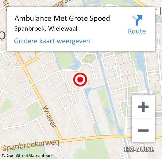 Locatie op kaart van de 112 melding: Ambulance Met Grote Spoed Naar Spanbroek, Wielewaal op 27 juli 2021 13:11