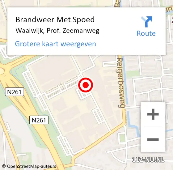 Locatie op kaart van de 112 melding: Brandweer Met Spoed Naar Waalwijk, Prof. Zeemanweg op 27 juli 2021 13:37