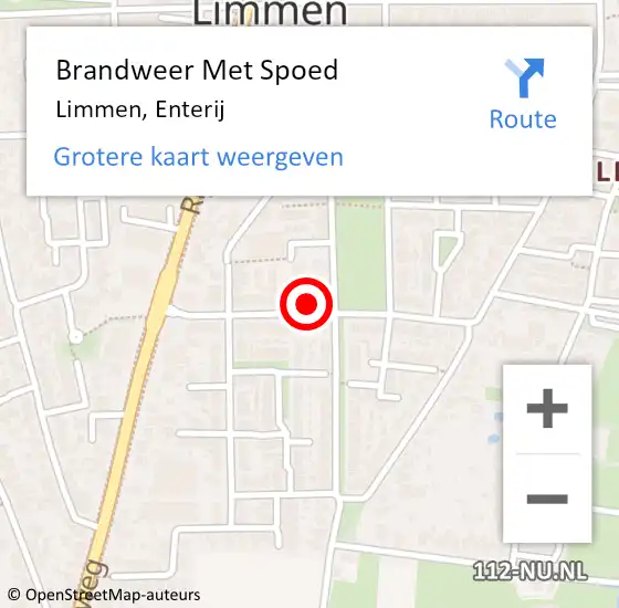 Locatie op kaart van de 112 melding: Brandweer Met Spoed Naar Limmen, Enterij op 27 juli 2021 13:45