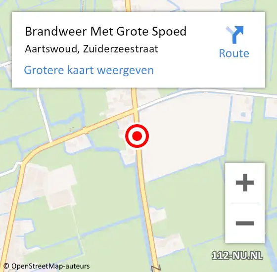 Locatie op kaart van de 112 melding: Brandweer Met Grote Spoed Naar Aartswoud, Zuiderzeestraat op 27 juli 2021 13:59