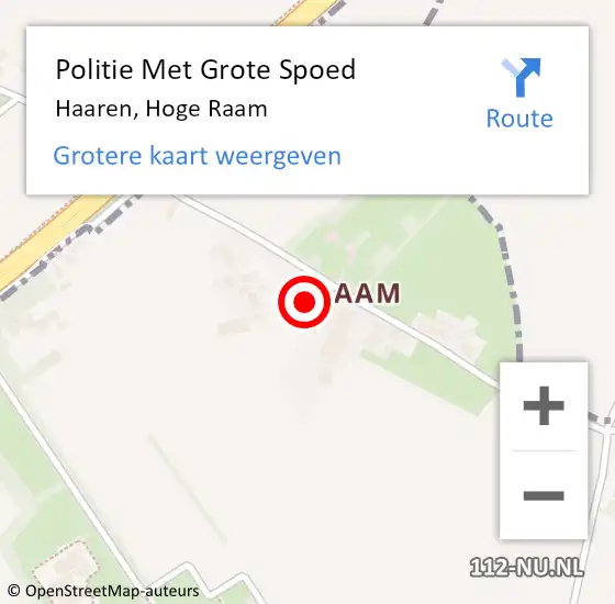 Locatie op kaart van de 112 melding: Politie Met Grote Spoed Naar Haaren, Hoge Raam op 27 juli 2021 15:32