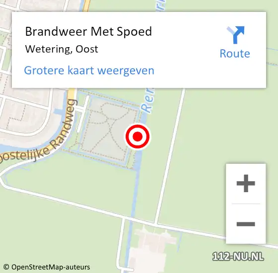 Locatie op kaart van de 112 melding: Brandweer Met Spoed Naar Wetering, Oost op 17 juni 2014 20:44