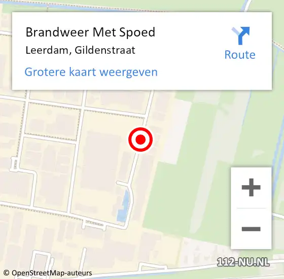 Locatie op kaart van de 112 melding: Brandweer Met Spoed Naar Leerdam, Gildenstraat op 27 juli 2021 15:54