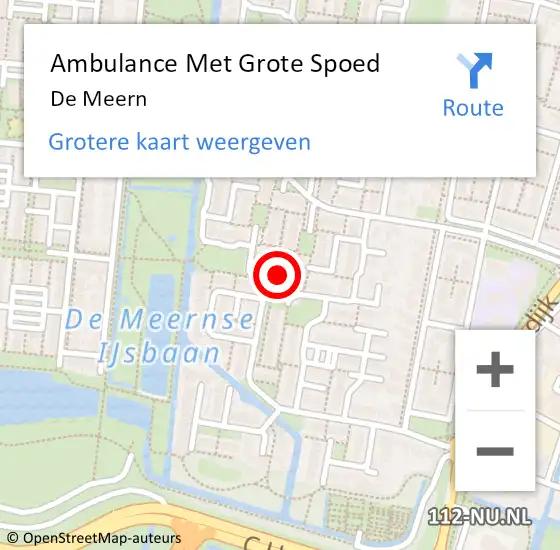 Locatie op kaart van de 112 melding: Ambulance Met Grote Spoed Naar De Meern op 27 juli 2021 16:06
