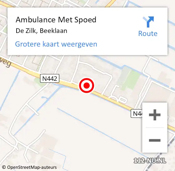 Locatie op kaart van de 112 melding: Ambulance Met Spoed Naar De Zilk, Beeklaan op 27 juli 2021 16:41