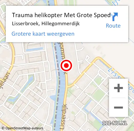 Locatie op kaart van de 112 melding: Trauma helikopter Met Grote Spoed Naar Lisserbroek, Hillegommerdijk op 27 juli 2021 16:49