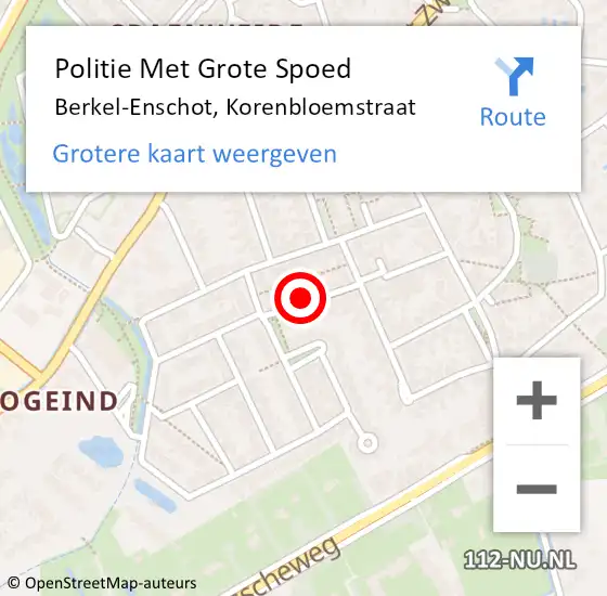 Locatie op kaart van de 112 melding: Politie Met Grote Spoed Naar Berkel-Enschot, Korenbloemstraat op 27 juli 2021 18:05