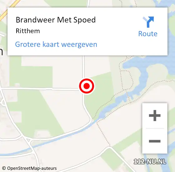 Locatie op kaart van de 112 melding: Brandweer Met Spoed Naar Ritthem op 27 juli 2021 18:46